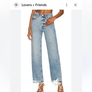 Lovers + Friends Blue Distressed Jeans